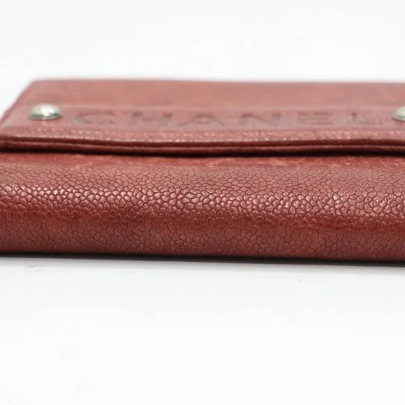Chanel Red Caviar Leather Billfold Vintage 2005 Wallet